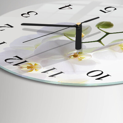 Wanduhr rund Orchidee