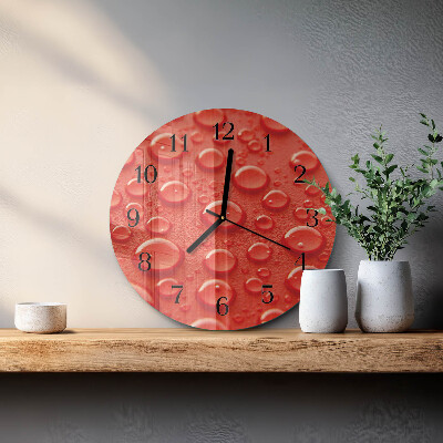 Wanduhr rund Wassertropfen