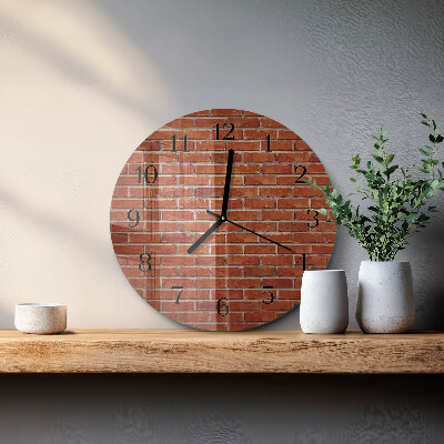 Wanduhr rund Ziegelmauer