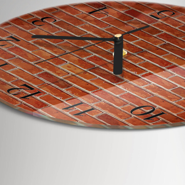 Wanduhr rund Ziegelmauer