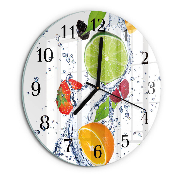 Wanduhr rund Früchte Zitrone