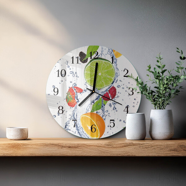 Wanduhr rund Früchte Zitrone