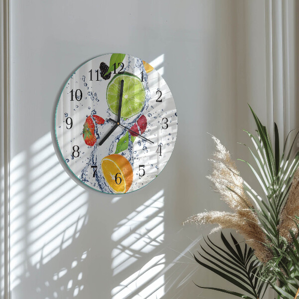 Wanduhr rund Früchte Zitrone