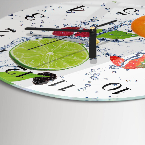 Wanduhr rund Früchte Zitrone