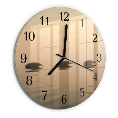 Wanduhr rund Steine ​​Wasser