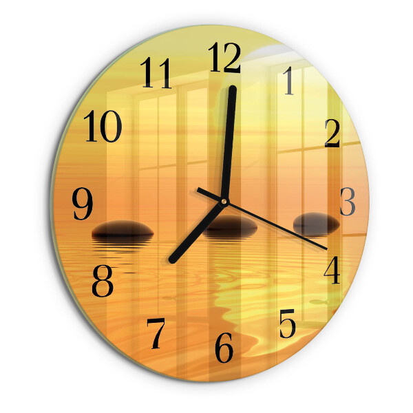 Wanduhr rund Wasser Sonne