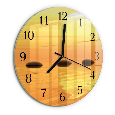 Wanduhr rund Wasser Sonne
