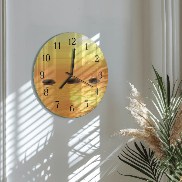 Wanduhr rund Wasser Sonne