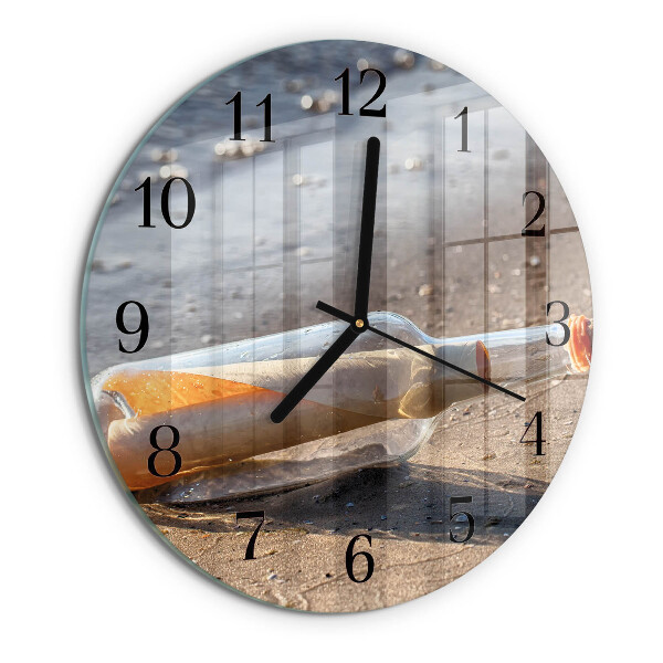 Wanduhr rund Flaschenbrief