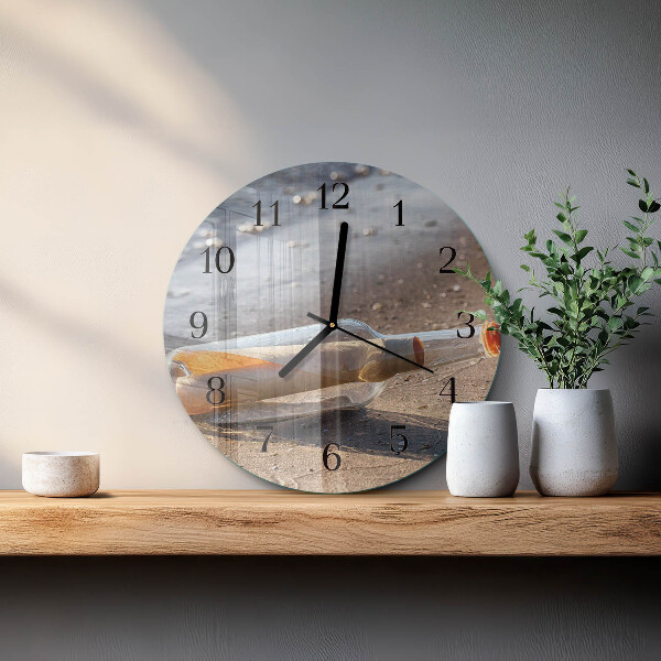 Wanduhr rund Flaschenbrief