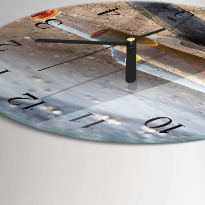 Wanduhr rund Flaschenbrief