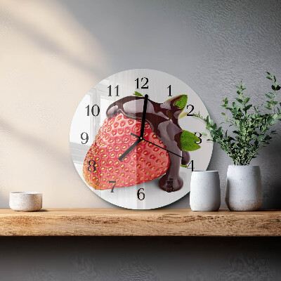 Wanduhr rund Erdbeer-Schokolade