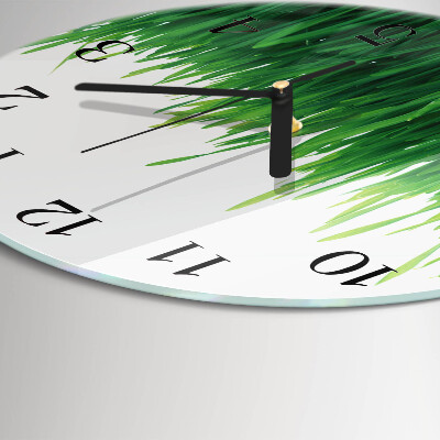 Wanduhr rund Gras
