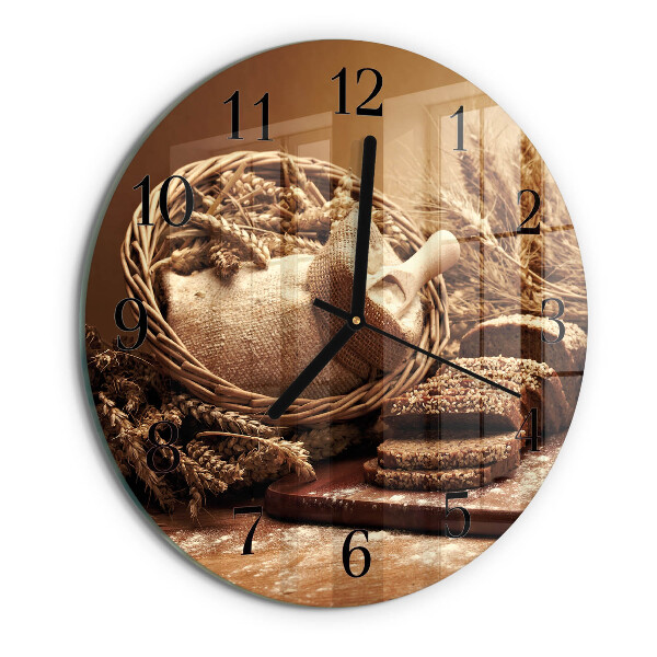 Wanduhr rund Brot