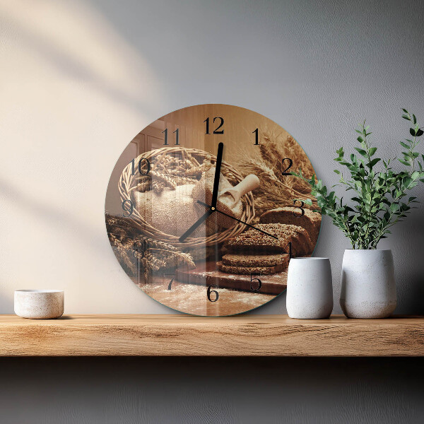 Wanduhr rund Brot