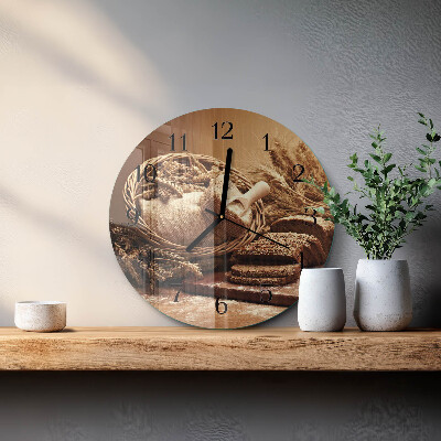 Wanduhr rund Brot