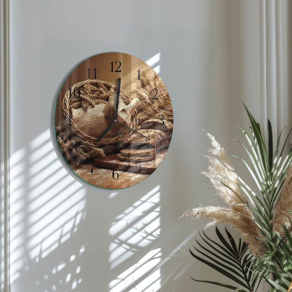 Wanduhr rund Brot
