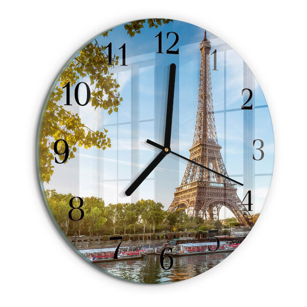 Wanduhr rund Eiffelturm Paris