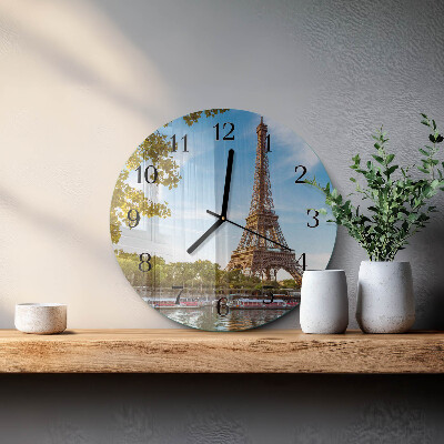 Wanduhr rund Eiffelturm Paris