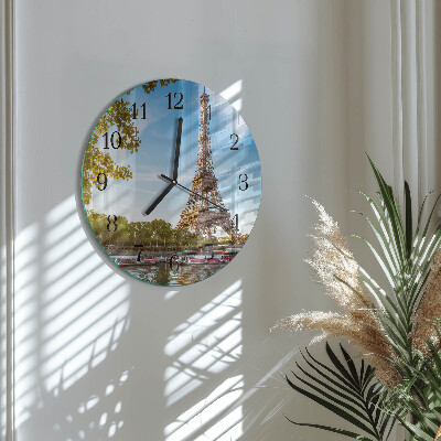 Wanduhr rund Eiffelturm Paris