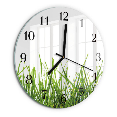 Wanduhr rund Gras