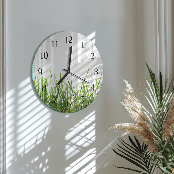 Wanduhr rund Gras