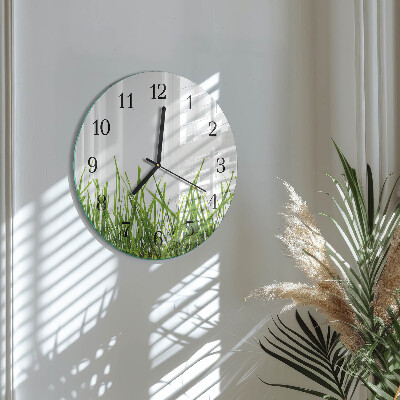 Wanduhr rund Gras