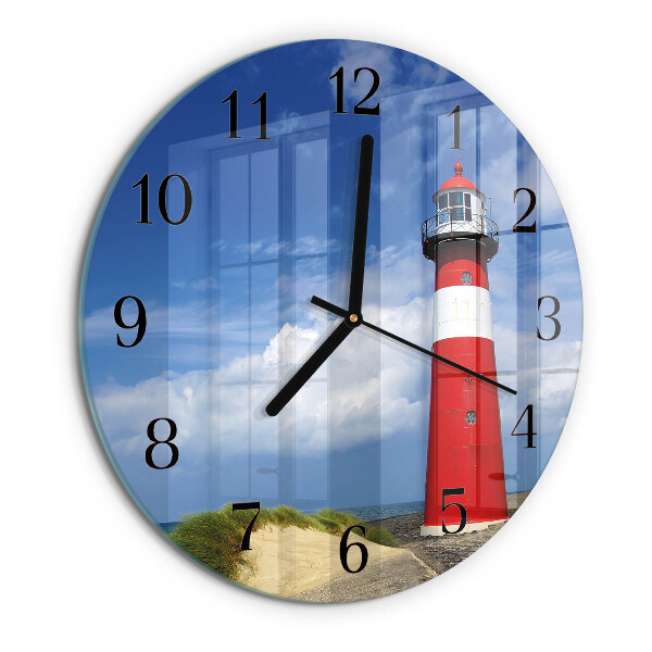 Wanduhr rund Leuchtturm