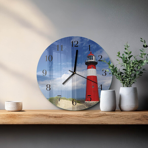 Wanduhr rund Leuchtturm