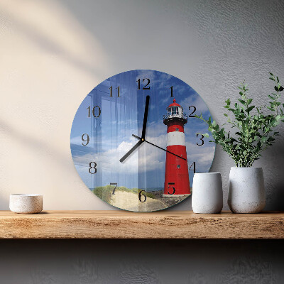 Wanduhr rund Leuchtturm