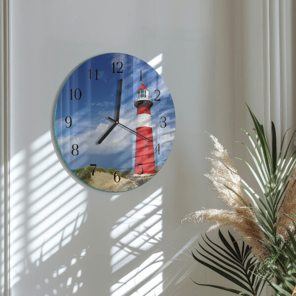 Wanduhr rund Leuchtturm