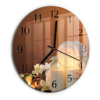Wanduhr rund Spa-Kerzen