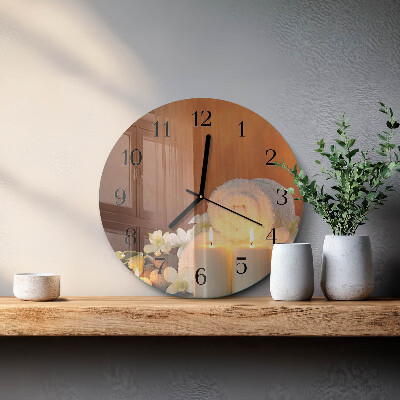 Wanduhr rund Spa-Kerzen