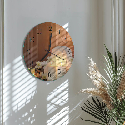 Wanduhr rund Spa-Kerzen