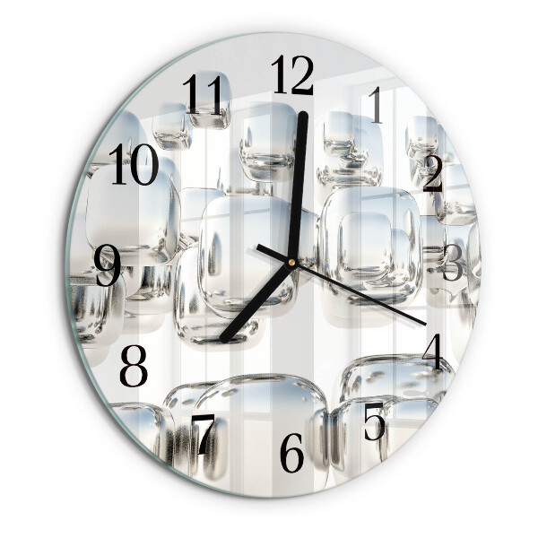 Wanduhr rund 3D-Würfel