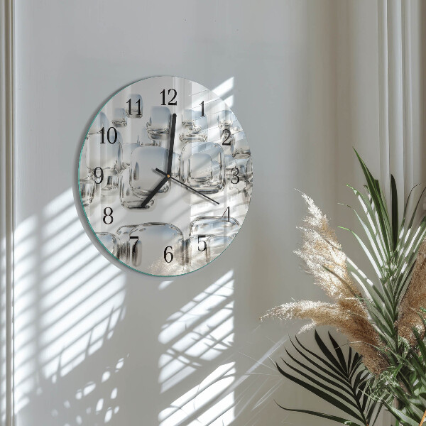 Wanduhr rund 3D-Würfel