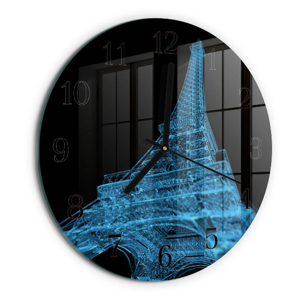 Wanduhr rund Eiffelturm Paris
