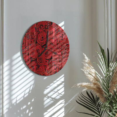 Wanduhr rund Rosen