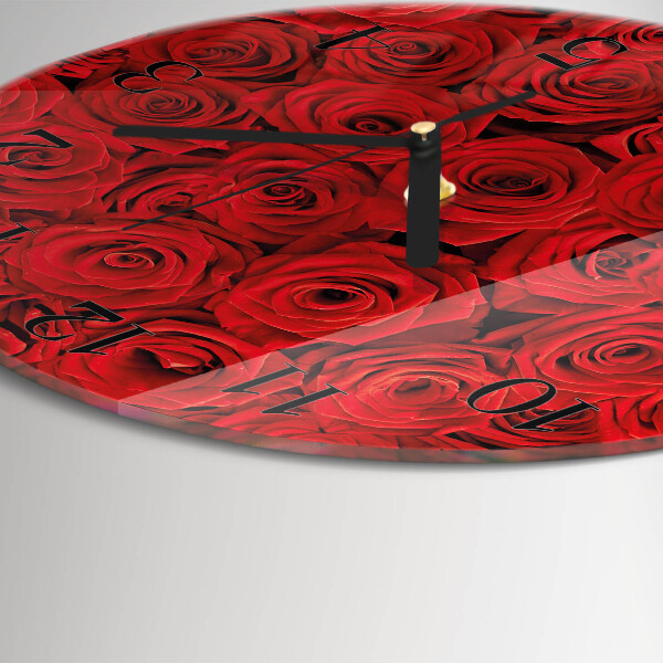 Wanduhr rund Rosen