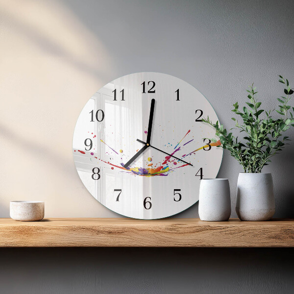 Wanduhr rund Flecken
