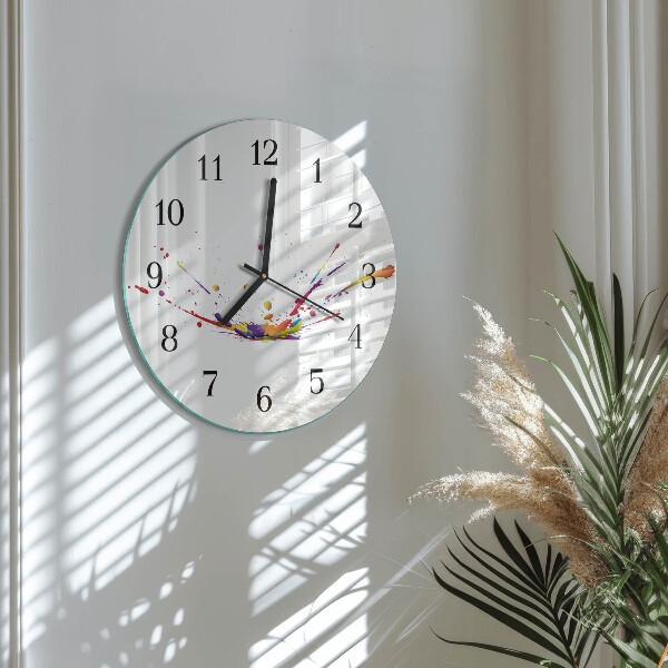 Wanduhr rund Flecken