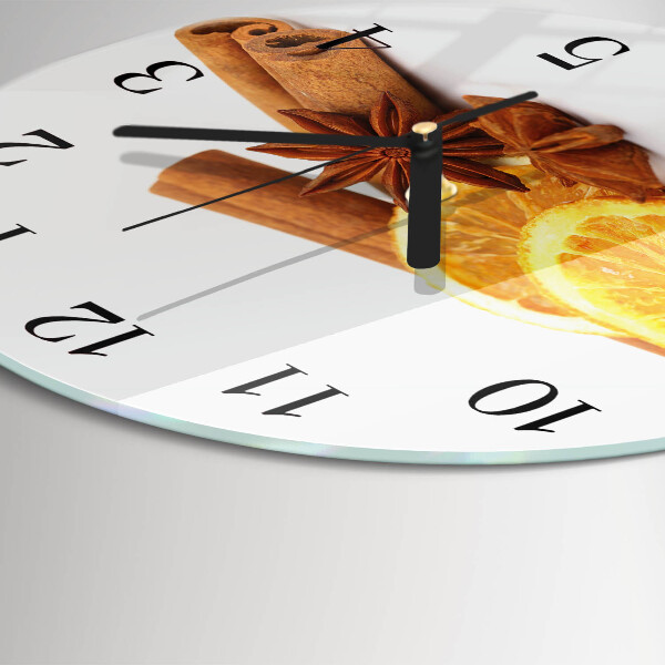 Wanduhr rund Vanille mit Zitrone