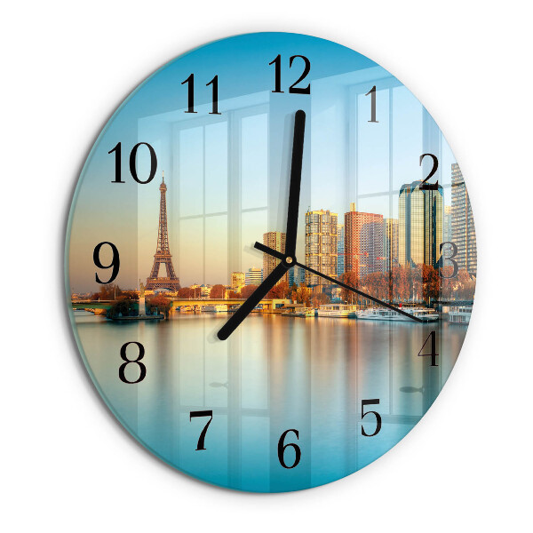 Wanduhr rund Eiffelturm Paris
