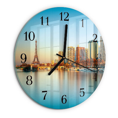 Wanduhr rund Eiffelturm Paris