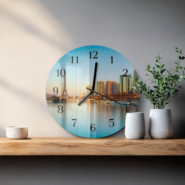 Wanduhr rund Eiffelturm Paris