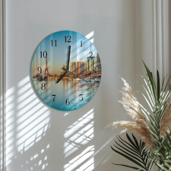 Wanduhr rund Eiffelturm Paris