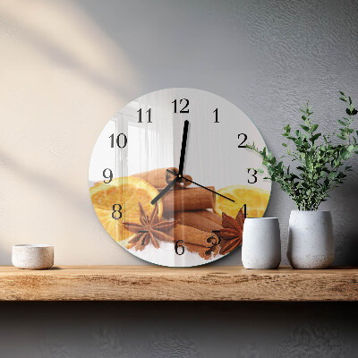 Wanduhr rund Vanille mit Zitrone