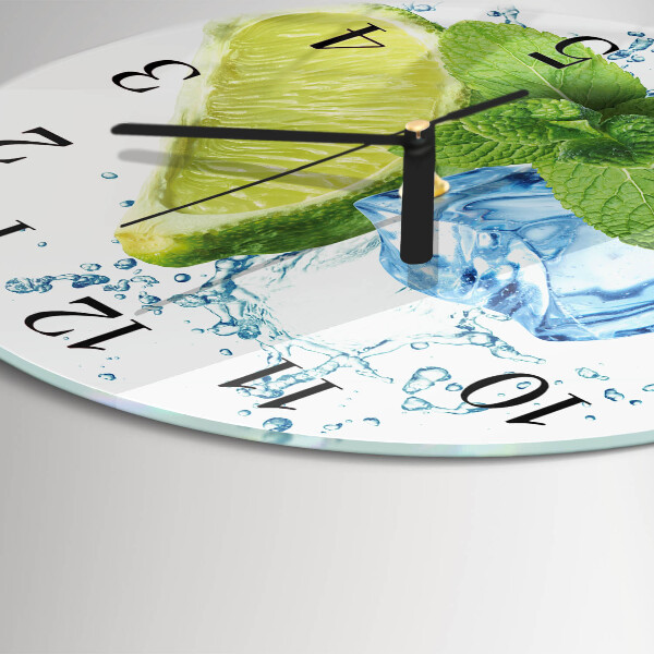 Wanduhr rund Limette und Minze