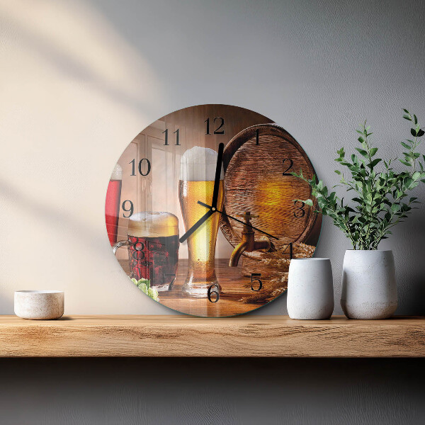 Wanduhr rund Bierfass
