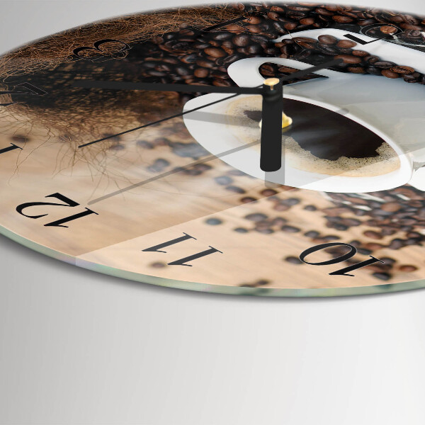 Wanduhr rund Tasse Kaffee